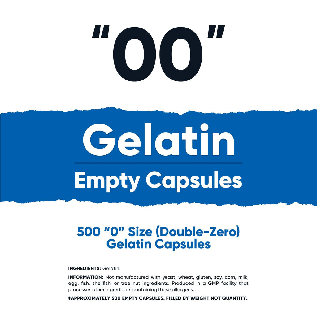 Nutricost Cápsulas Vacías Tamaño 00 - 500 Cápsulas de Gelatina Transparentes - Certificado Kosher, No GMO, Sin Soja, Sin Gluten