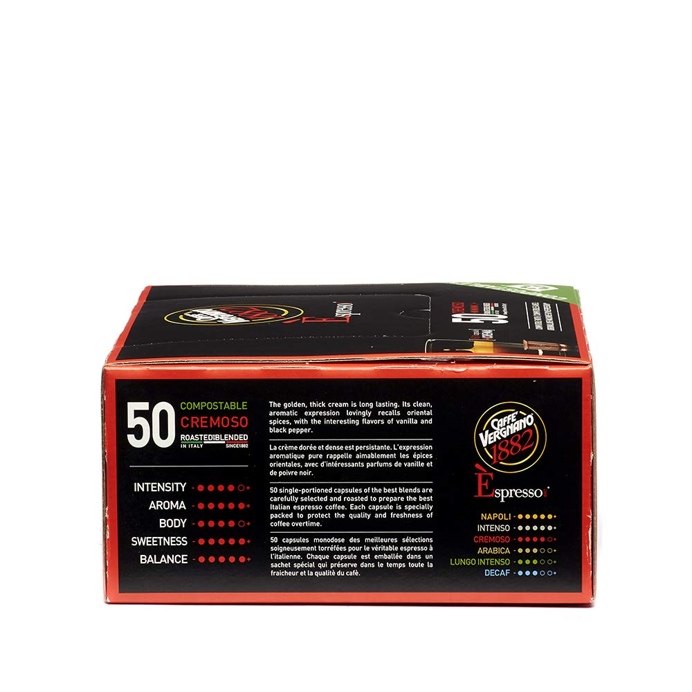 Caffe Vergnano Cremoso Cápsulas Compatibles Nespresso OriginalLine - 50 Cápsulas