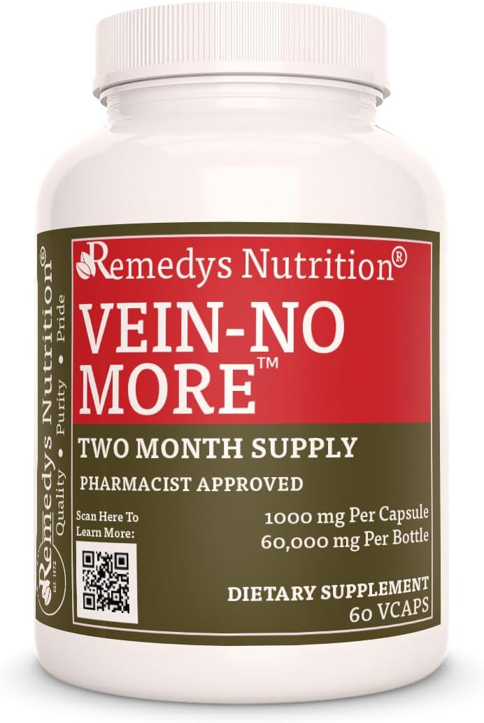 Vein No More | 1000 mg, 60 Cápsulas Veganas - Suplemento Herbal