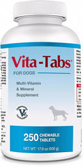 Vita-Tabs - Vitaminas y Minerales Esenciales para Perros - 250 Comprimidos Masticables Sabor Hígado