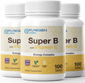 Puregen Labs Super B Energy Complex con Vitamina C - Complejo B para Energía y Sistema Inmunitario - 3 Pack - 300 Tabletas