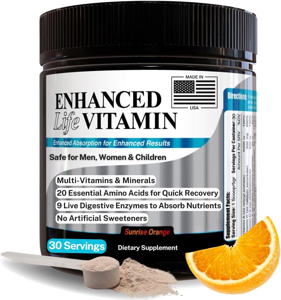 Enhanced Life Multivitamínico en Polvo - Cold-Processed con Aminoácidos y Enzimas