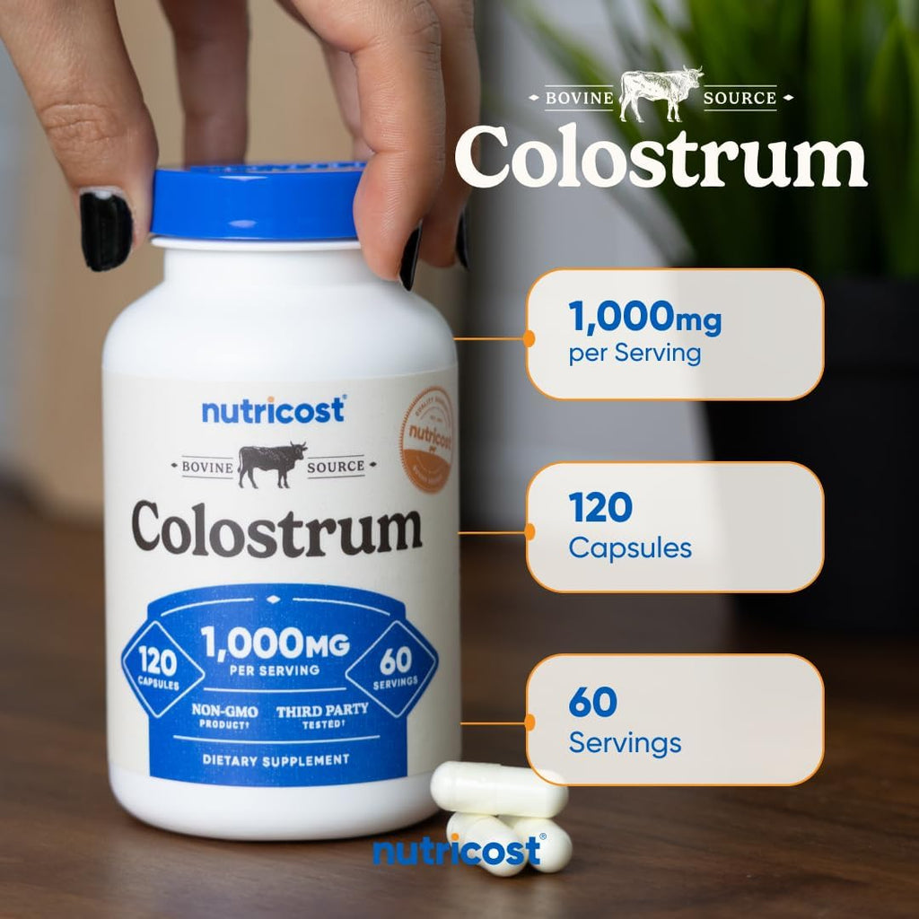 Nutricost Bovine Colostrum 1000mg, 120 Capsules - Gluten-Free & Non-GMO