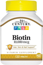 21st Century Biotina 10000 mcg, 120 Comprimidos (Pack de 3)