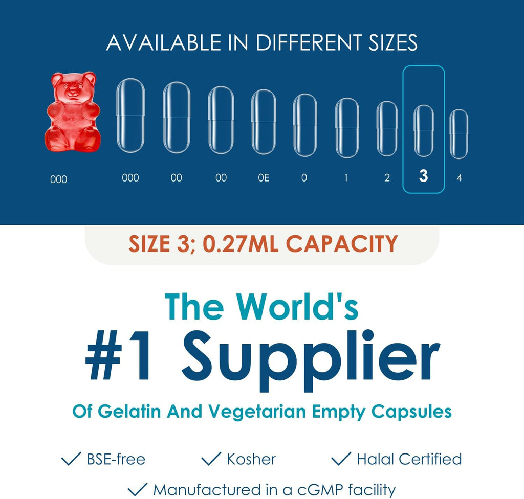 Capsuline Cápsulas Vacías de Gelatina Tamaño 3 (1000 uds)
