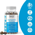 Amire Super Greens Gummies - Gominolas de Verduras y Frutas, 180 unidades
