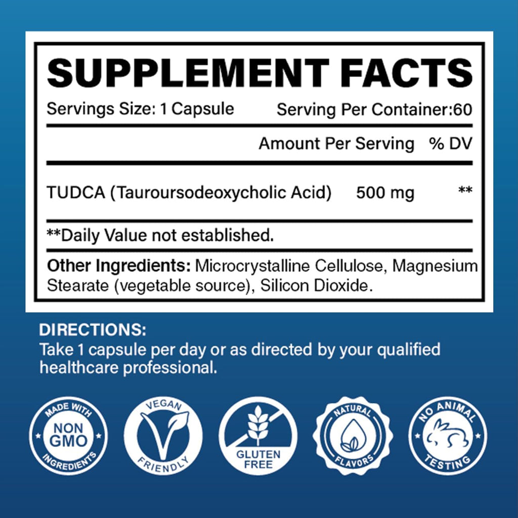 Cofure TUDCA 500mg – Ácido Tauroursodesoxicólico, 60 Cápsulas
