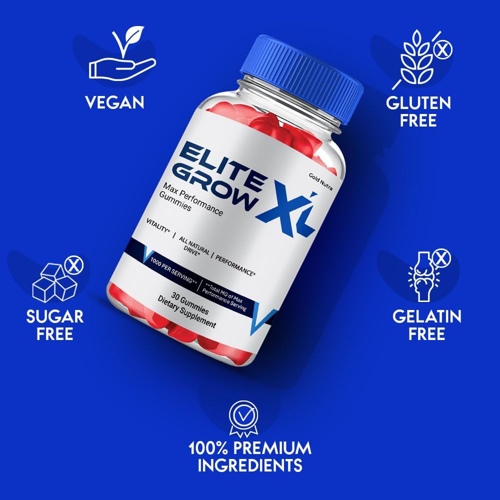 Elite Grow XL Gummies (Pack de 2) - Suplemento de Alta Potencia y Máximo Rendimiento, Fórmula Totalmente Natural