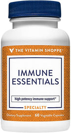 The Vitamin Shoppe Immune Essentials - Vitamina C, Vitamina D3, Zinc y Extracto de Saúco (60 Cápsulas)