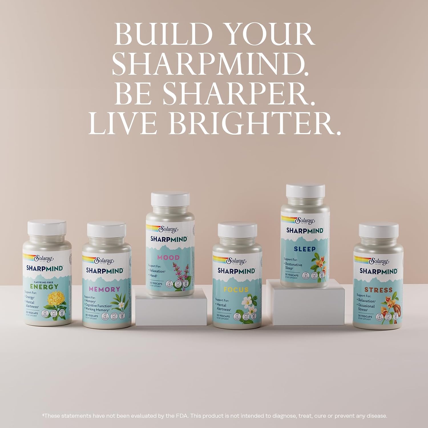 SOLARAY SharpMind Memory Formula - Complemento para la Memoria y Concentración - 60 cápsulas veganas