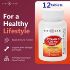 GeriCare Vitamina D 1.250 mcg (50.000 UI) Alta Potencia, 12 Cápsulas - Dosis Semanal
