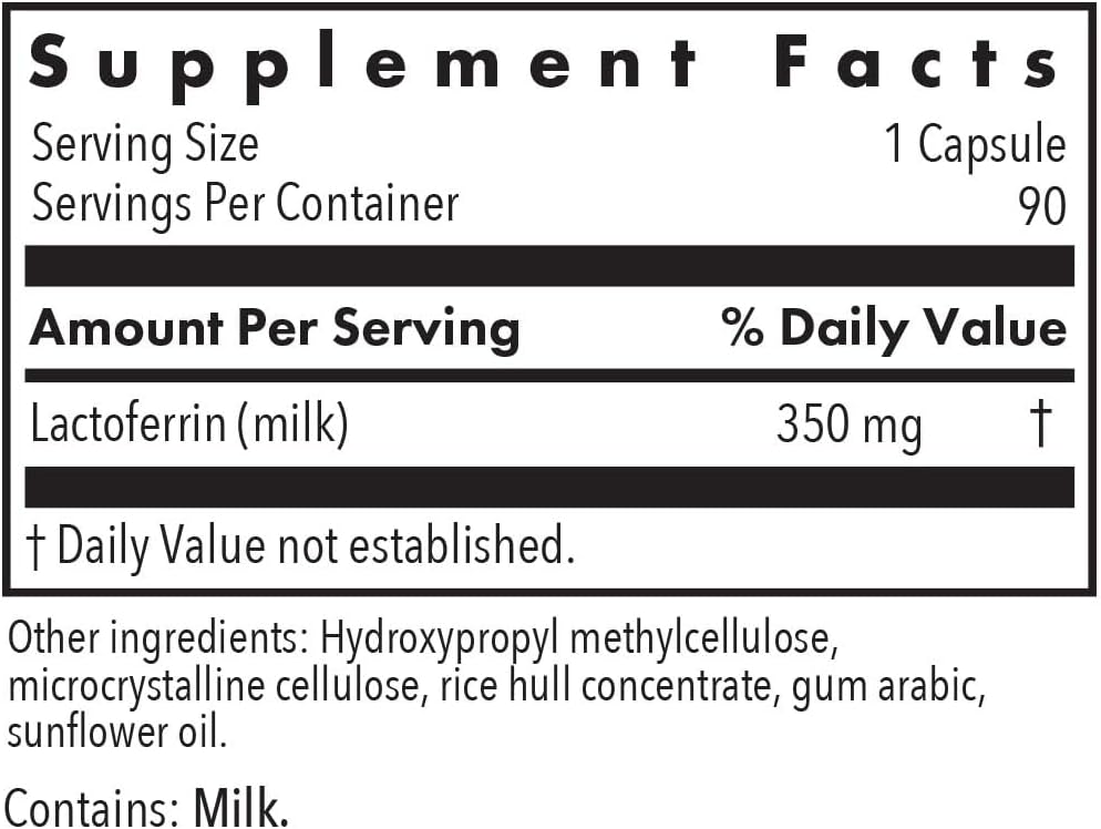 Allergy Research Group ARG Laktoferrin - Lactoferrina 350 mg - 90 Cápsulas