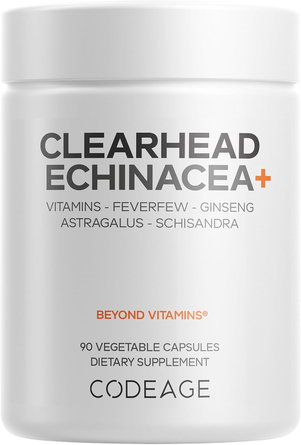 Codeage Clearhead Echinacea+ - Suplemento Herbal con Equinácea, Ginseng y Tanaceto, 90 Cápsulas