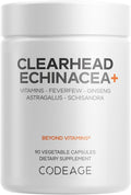 Codeage Clearhead Echinacea+ - Suplemento Herbal con Equinácea, Ginseng y Tanaceto, 90 Cápsulas