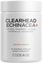 Codeage Clearhead Echinacea+ - Suplemento Herbal con Equinácea, Ginseng y Tanaceto, 90 Cápsulas