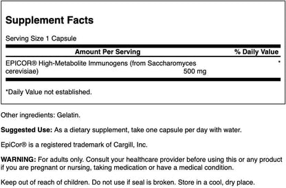 Swanson Postbiotic Immune Formula con EpiCor 500 mg - 60 Cápsulas – Image 2