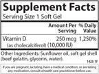 Carlson Vitamina D3 10.000 UI (250 mcg), Colecalciferol, para Huesos e Inmunidad, 360 Cápsulas Blandas