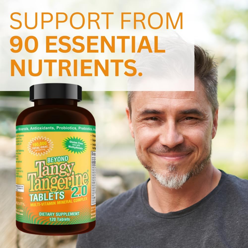 Youngevity Beyond Tangy Tangerine 2.0 Complejo multivitamínico y mineral - 120 comprimidos