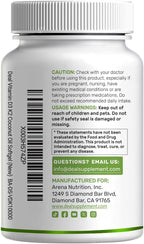 DEAL SUPPLEMENT Vitamina D3 10,000 UI + K2 MK7 200 mcg, 250 Cápsulas Blandas