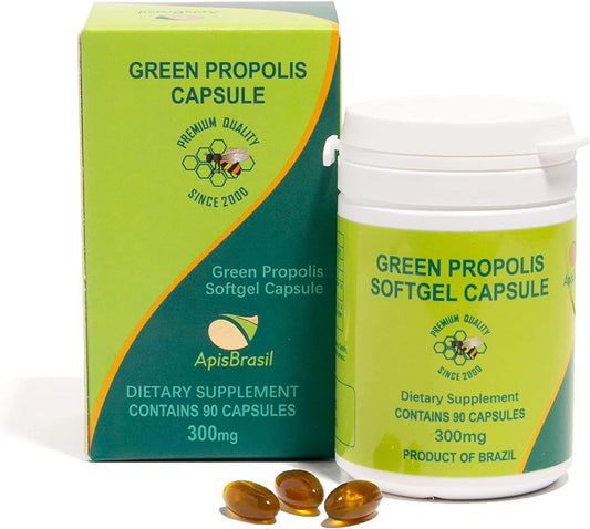 ApisBrasil Propóleo Verde Brasileño - 900 mg diarios - 90 Cápsulas blandas