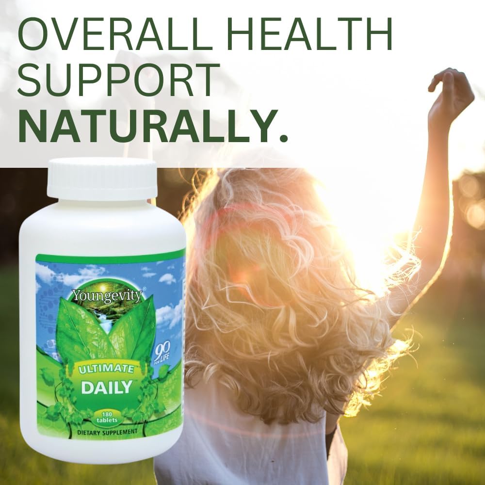 Youngevity Ultimate Daily Mega Multivitamin - 20+ Vitamins and Minerals with CoQ10 - High Absorption - 180 Tablets