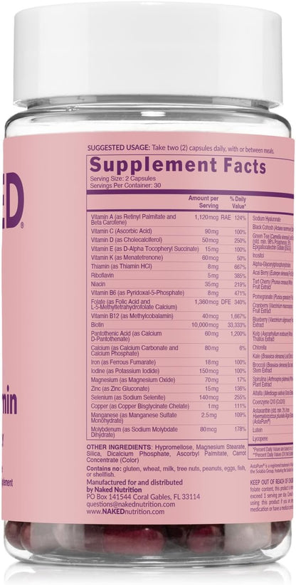 NAKED Nutrition Women's Multi - – Vitamina A: Contribuye al mantenimiento de la visión normal y al funcionamiento – Image 6