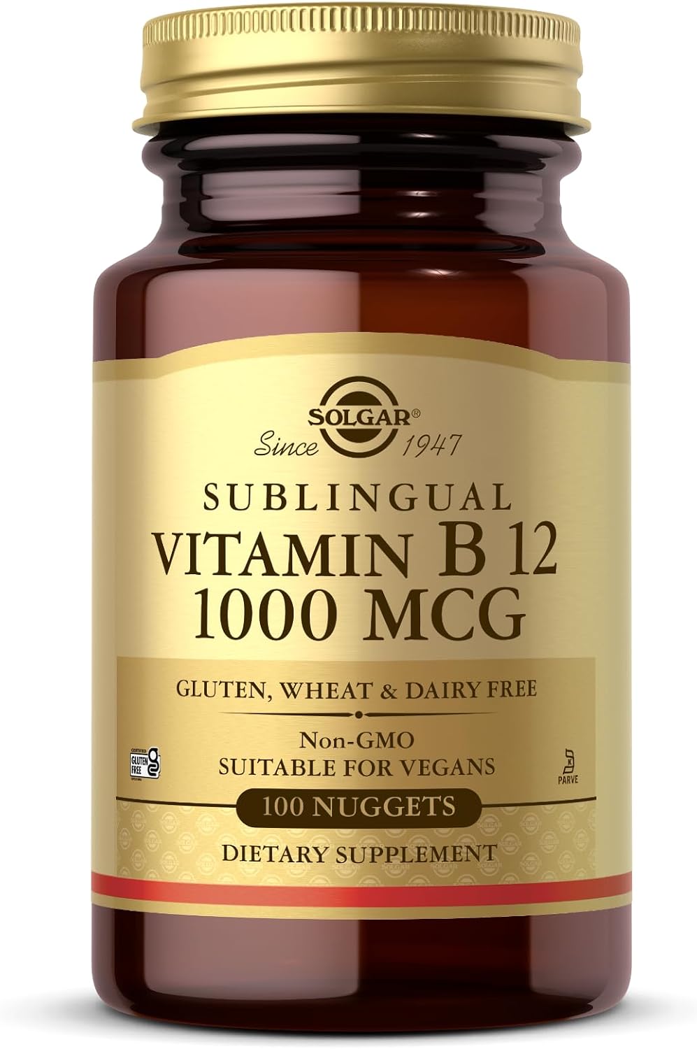 Solgar Vitamina B12 Sublingual 1000 mcg - 100 Nuggets - Vegano, Sin Gluten, Sin Lácteos