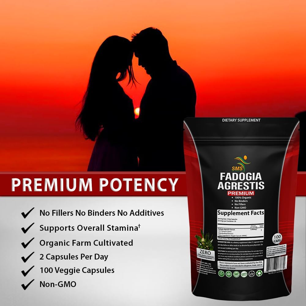 Fadogia Agrestis Extracto en Cápsulas - 1000 mg por ración - 100 Cápsulas Veganas