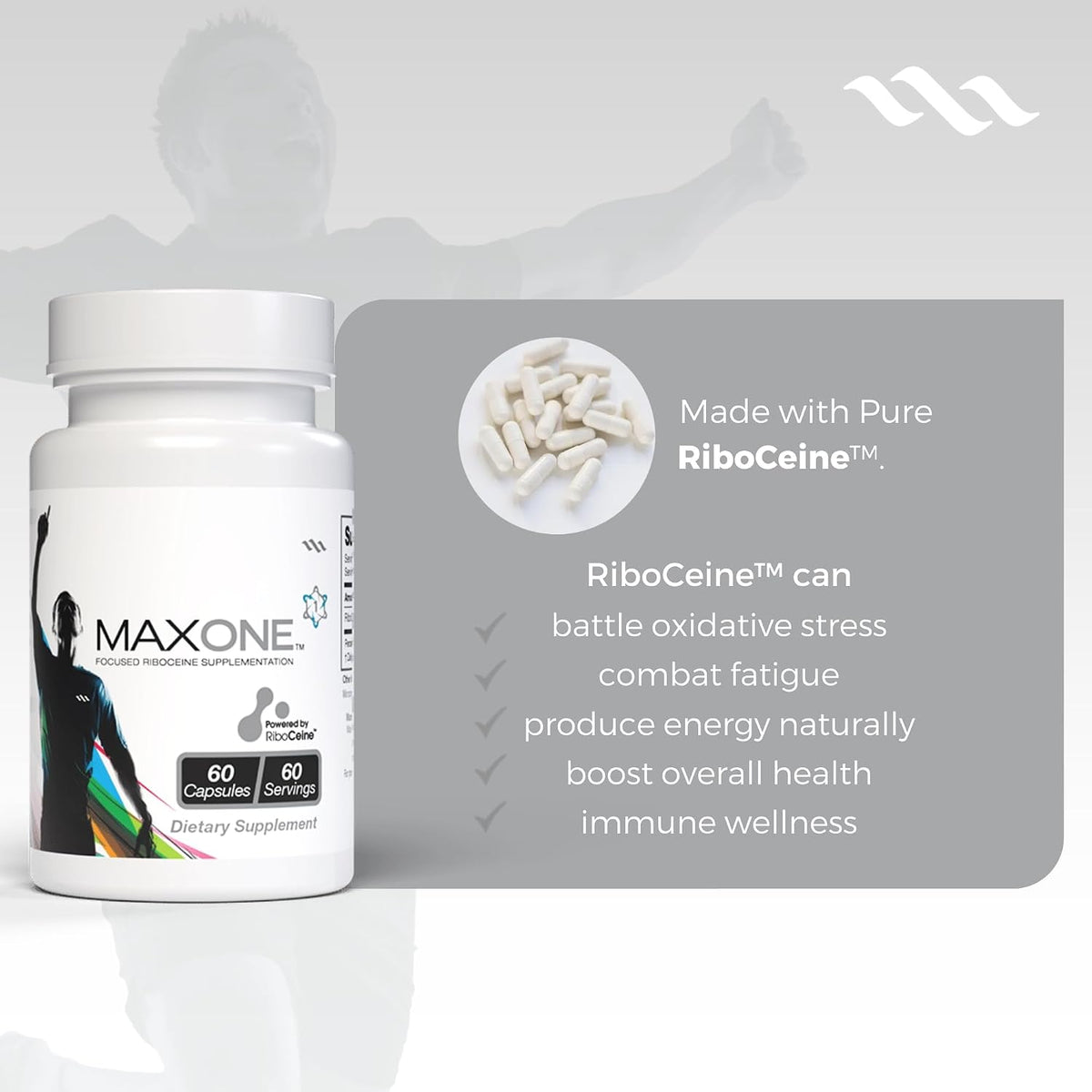 Max One, Suplemento con RiboCeine, 60 – Vitalidad y energía: al reducir la carga oxidativa, algunas personas – Image 3