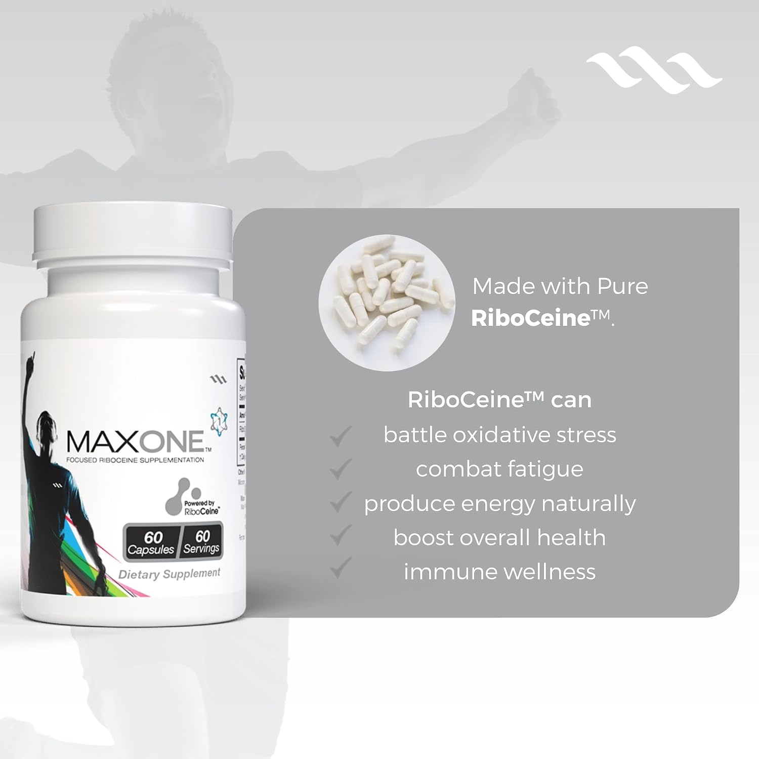 Max One, Suplemento con RiboCeine, 60 Cápsulas Vegetales