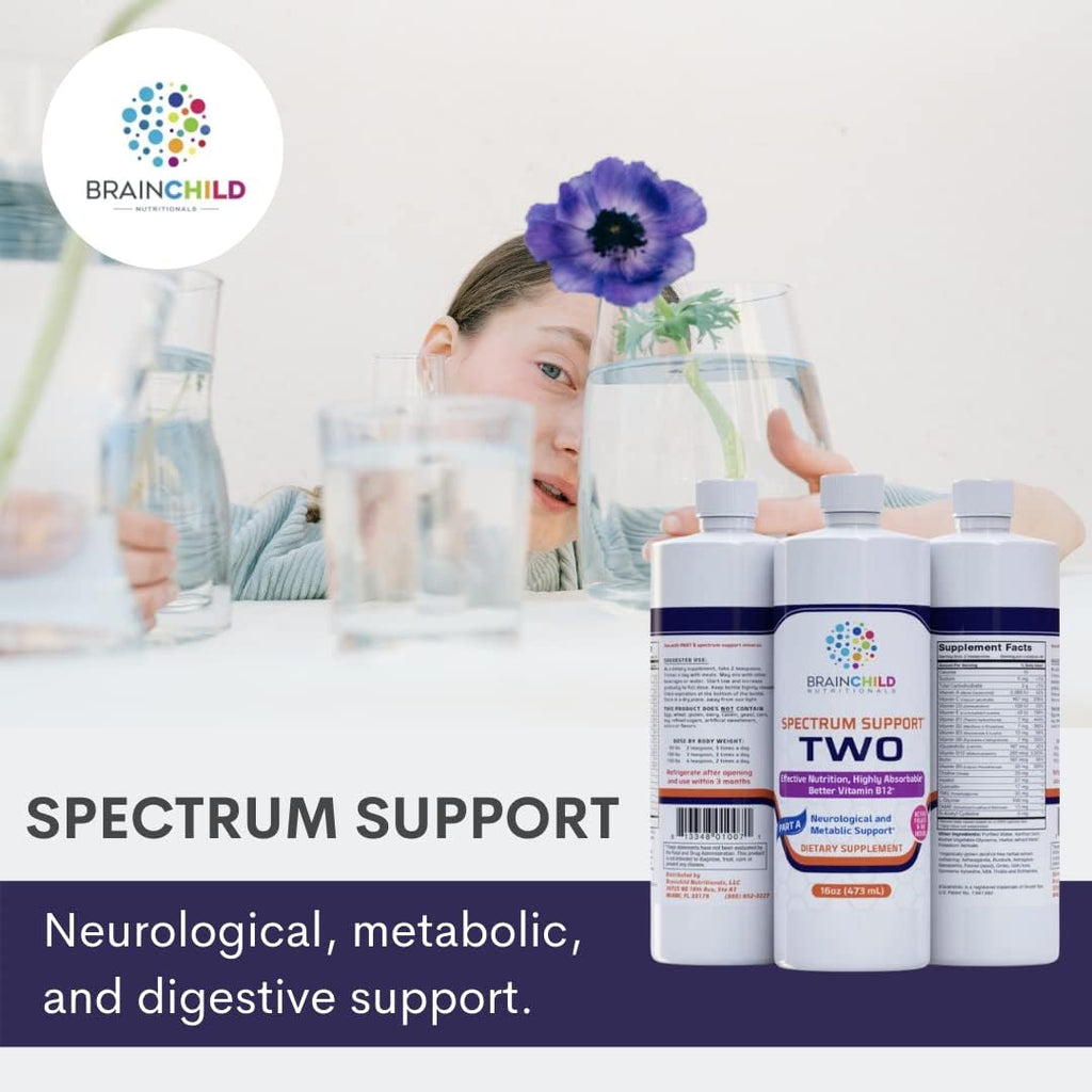 BrainChild Nutritionals Spectrum Support II P5P - Multivitamínico Líquido con B6 Activa y Hierbas, Sin Gluten, 473 ml (16 oz) - Sin Sabor