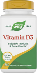 Nature's Way Vitamina D3 2000 UI (50 mcg) - 240 Cápsulas Blandas