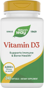 Nature's Way Vitamina D3 2000 UI (50 mcg) - 240 Cápsulas Blandas