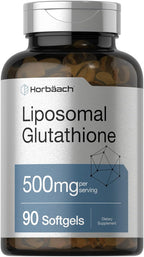 Horbäach Glutatión Liposomal 500mg | 90 Cápsulas Blandas | Forma Reducida | Sin Gluten y No Transgénico