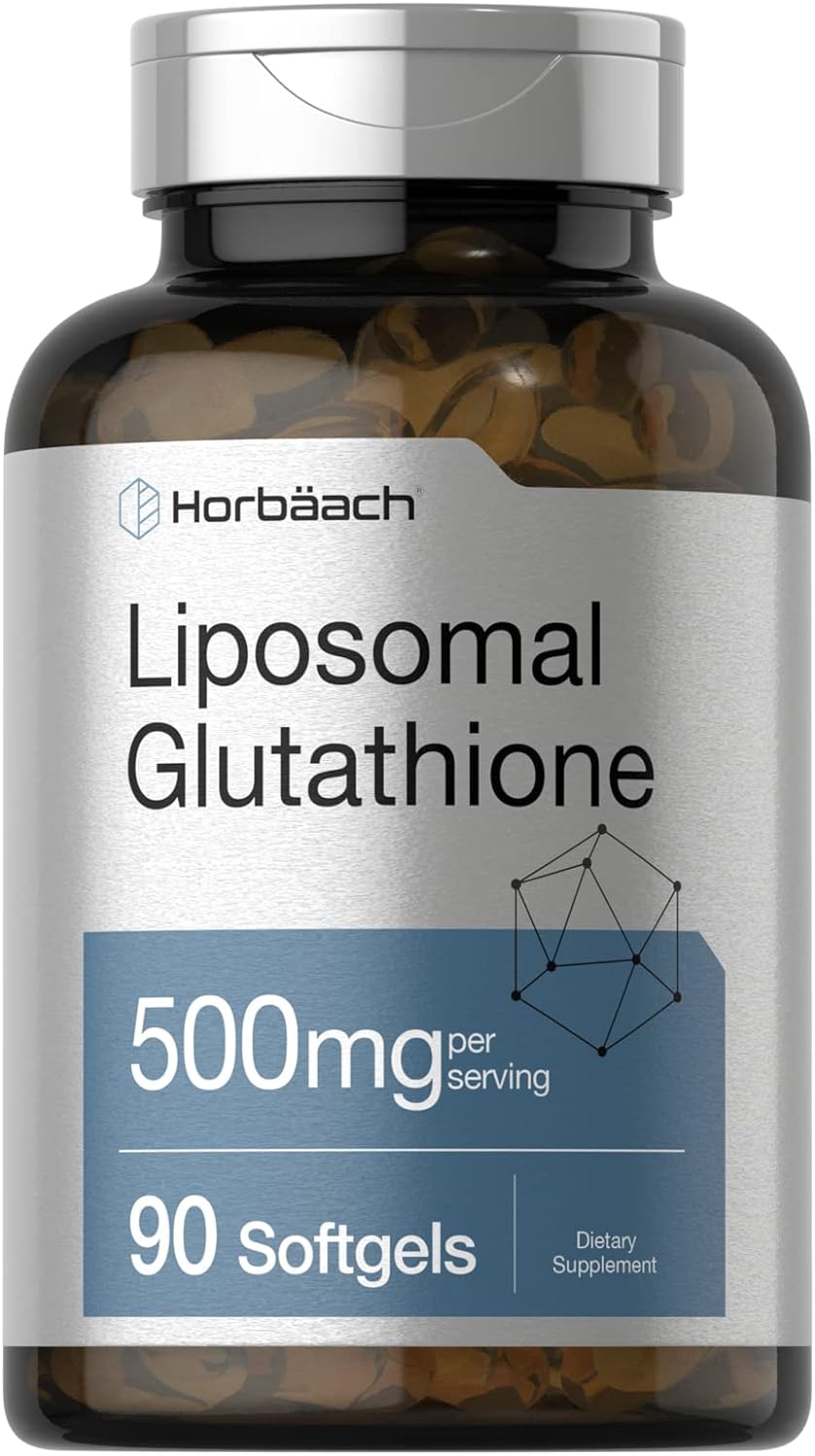 Horbäach Glutatión Liposomal 500mg | 90 Cápsulas Blandas | Forma Reducida | Sin Gluten y No Transgénico