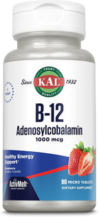 KAL Vitamina B12 Adenosilcobalamina 1000 mcg - 90 Comprimidos ActiveMelt