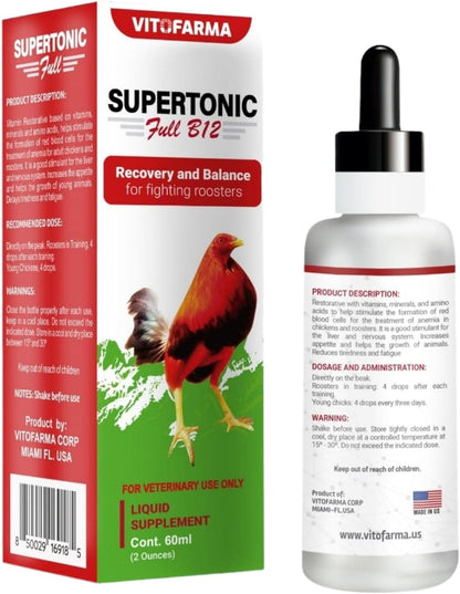 Supertonic Full B12 para Gallos - – Salud general: Contribuye al correcto funcionamiento del organismo, apoyando – Image 2