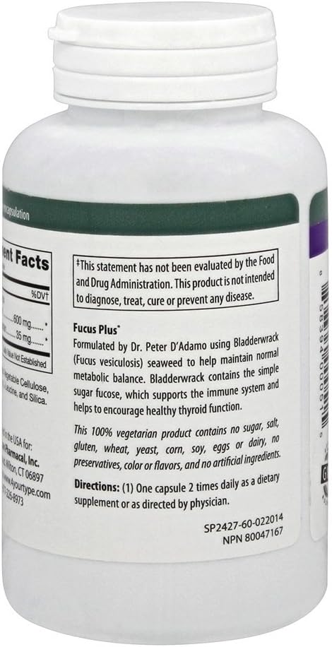 D'Adamo Fucus Plus 60 Cápsulas Vegetales