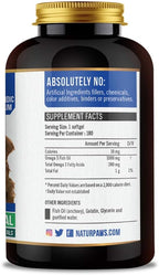 NaturPAWS Omega 3 para Perros y Gatos - 1000 mg de DHA y EPA - Apoya Piel, Pelaje, Articulaciones, Corazón y Sistema Inmunológico - 180 Cápsulas Blandas