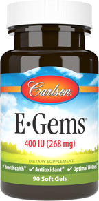 Carlson E-Gems, 400 UI (268 mg) de Vitamina E, 90 Cápsulas Blandas