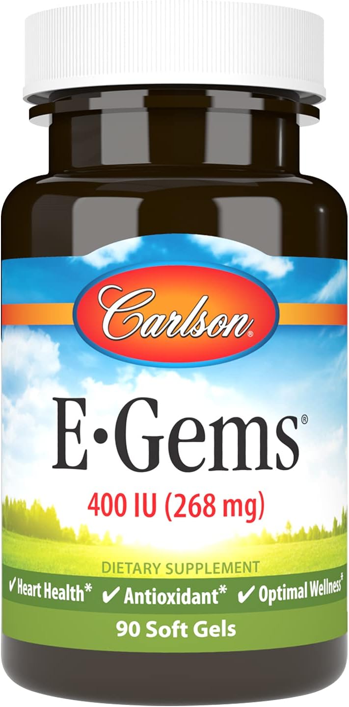 Carlson E-Gems, 400 UI (268 mg) de Vitamina E, 90 Cápsulas Blandas