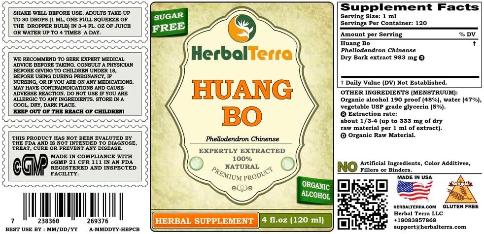 Huang Bo (Phellodendron Chinense) Tintura - 4x120 ml
