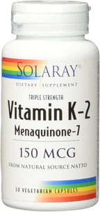 Solaray Triple Strength Vitamina K-2 como MK-7 150 mcg - 30 Cápsulas Veganas