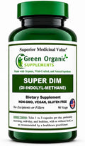 Green Organic Supplements DIM, Diindolylmethane, Indole-3-Carbinol, Brócoli, 90 Cápsulas Veganas, Alta Absorción, No-GMO, Sin Gluten