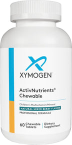 XYMOGEN ActivNutrients Chewable - Multivitamínico Infantil para el Bienestar - Antioxidantes y Micronutrición - Sin OGM ni Gluten - Sabor a Frutos Rojos - 120 Comprimidos