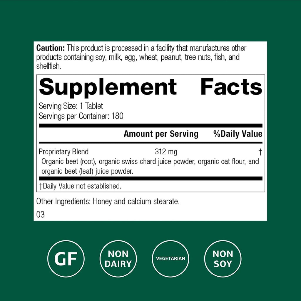 Standard Process Betafood 180 Comprimidos - Suplemento Digestivo y Hepático Vegano Sin Gluten