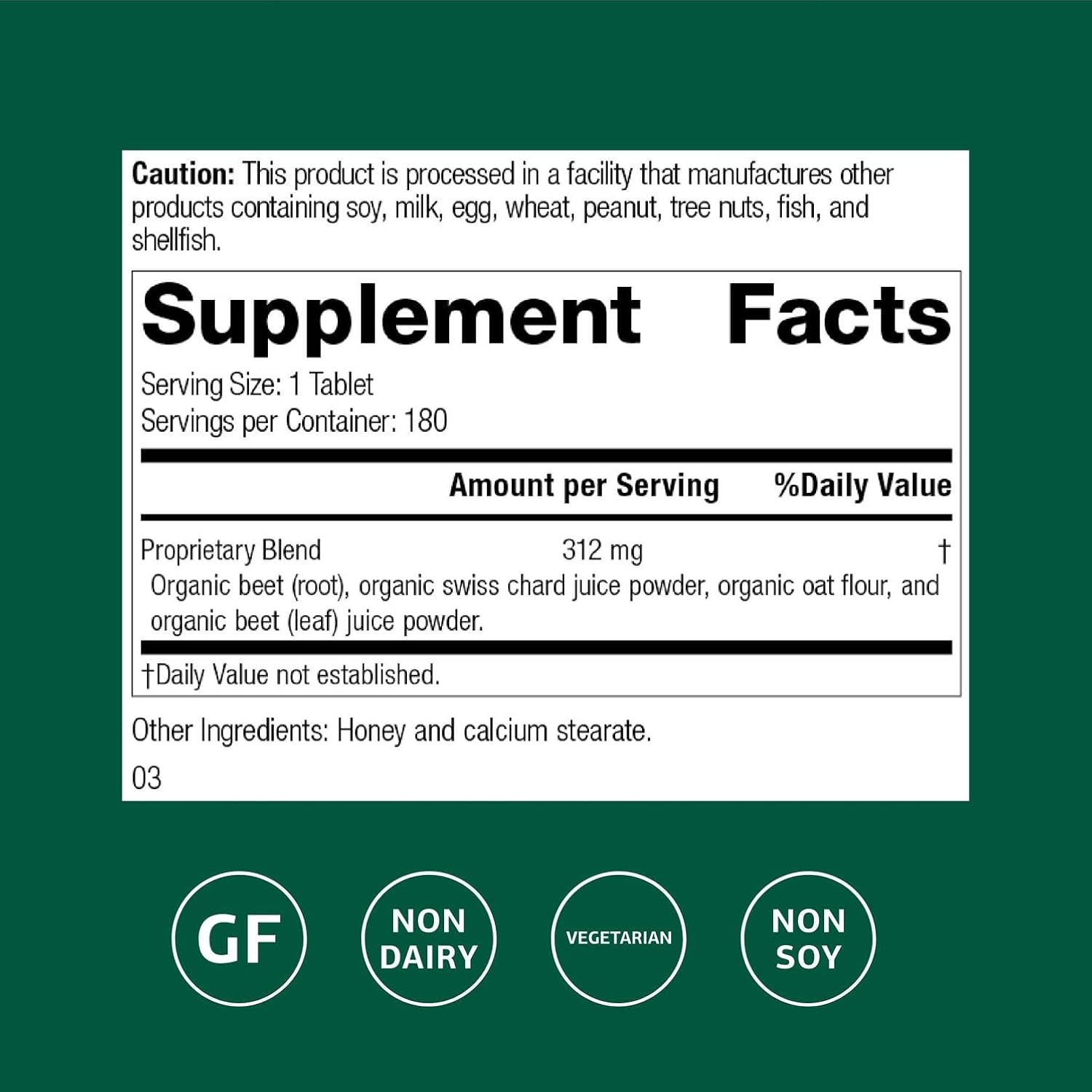 Standard Process Betafood 180 Comprimidos - Suplemento Digestivo y Hepático Vegano Sin Gluten