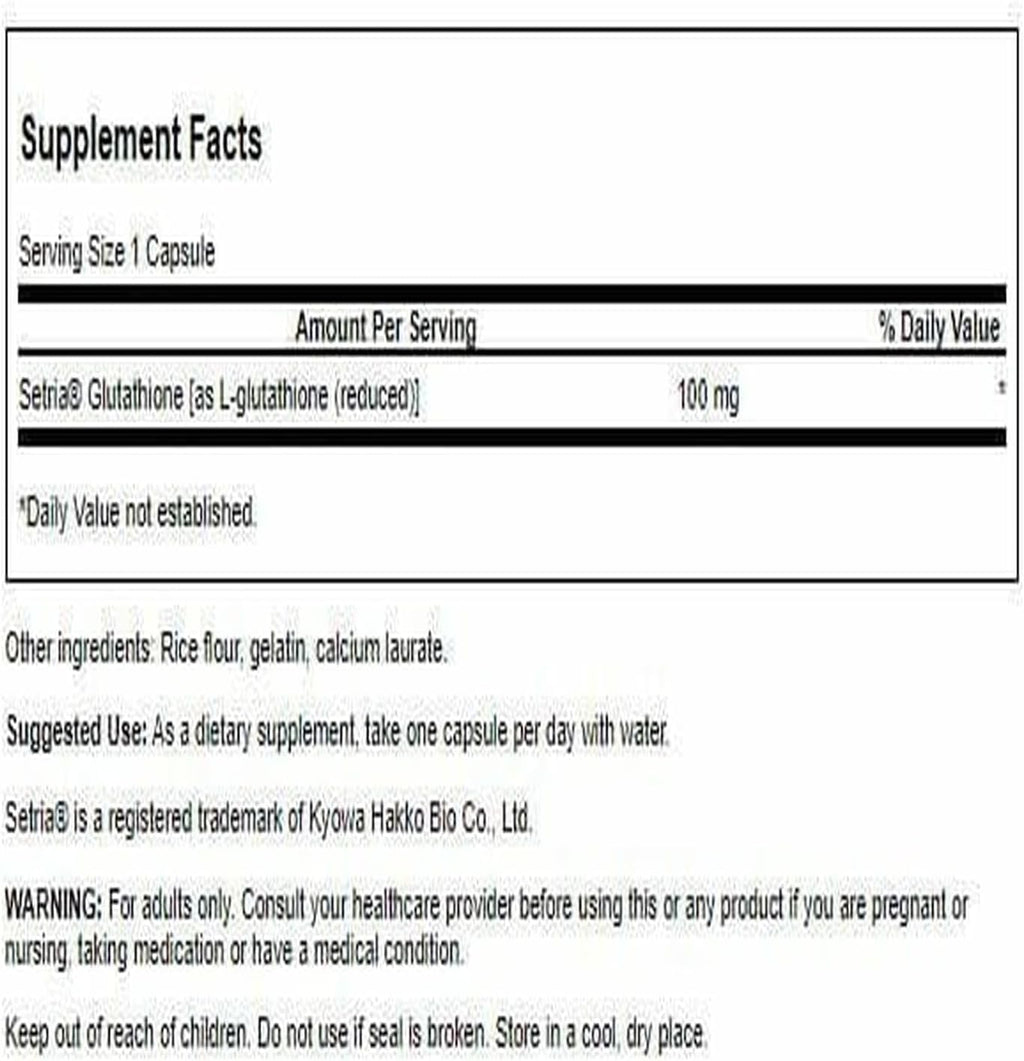 Swanson L-Glutatión 100 mg - 100 Cápsulas