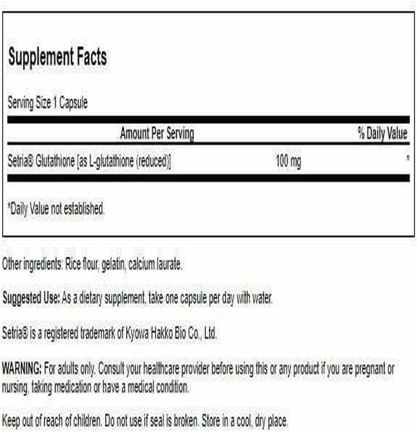 Swanson L-Glutatión 100 mg - 100 Cápsulas
