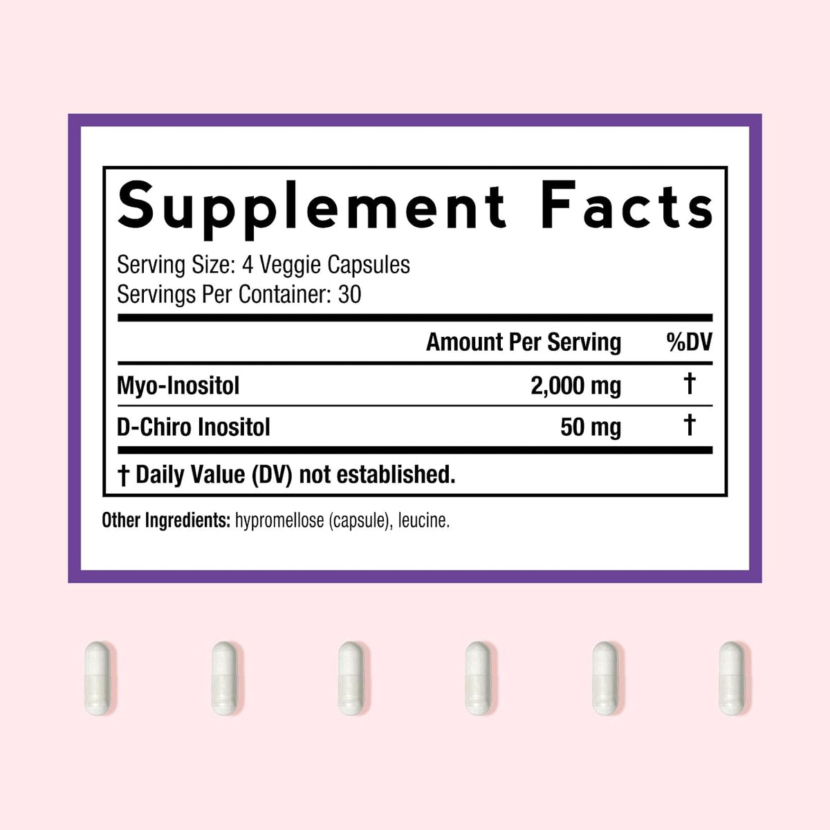 Doctor's Recipes Inositol para Mujeres - Myo-Inositol y D-Chiro Inositol 2050mg, 120 Cápsulas Veganas – Image 2